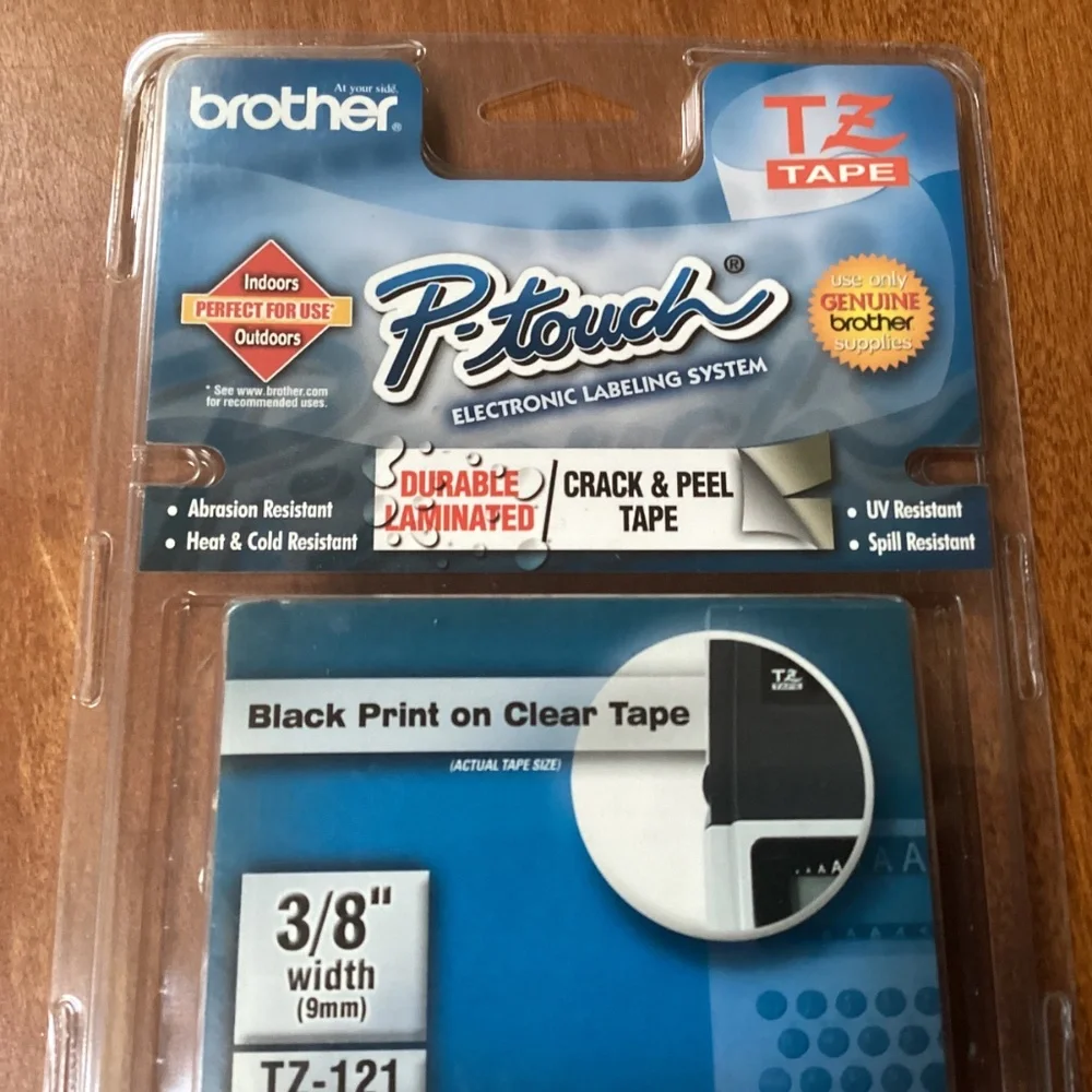 Brother TZ-121 P-touch Electronic Labeling System 3/8” width (9mm)